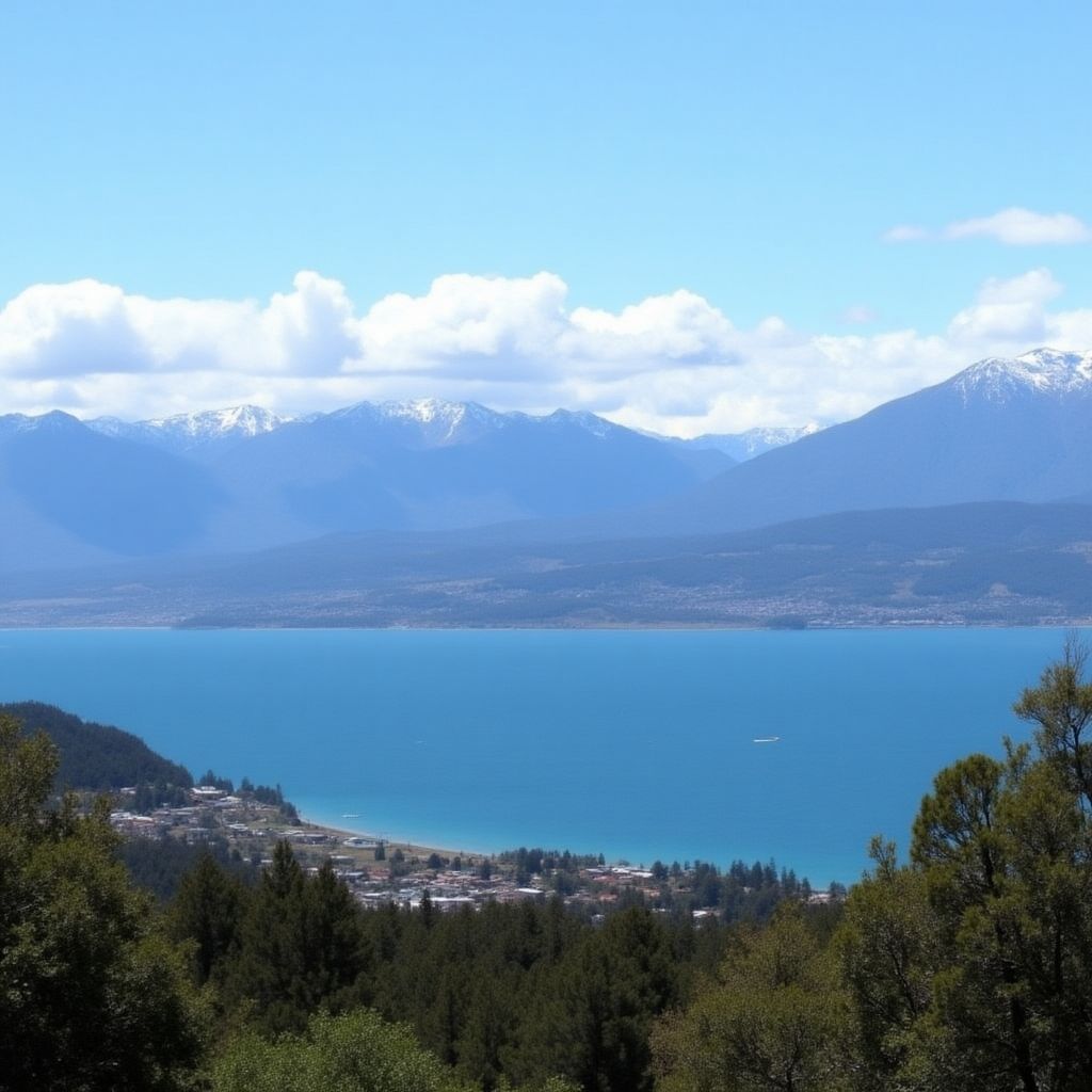 Paisaje de Bariloche con lagos y montañas